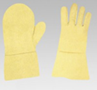 Gants de protection anti-chaleur ANSELL en feutre imprégné de nitrile-Gants de protection anti-chaleur JS ambidextres-Gants de protection anti-chaleur ambidextres-Gants de protection anti-chaleur JS en maille de KEVLAR-MAPA en maille de polyamide jaune-Moufles de protection anti-chaleur ambidextres-bouclé-réfractaire